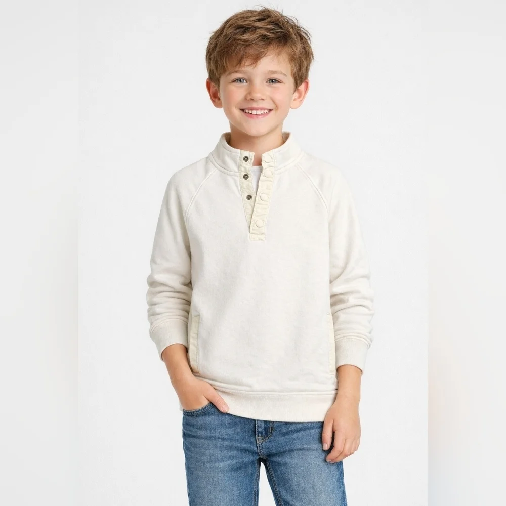 Cream Hoodie with Pockets
